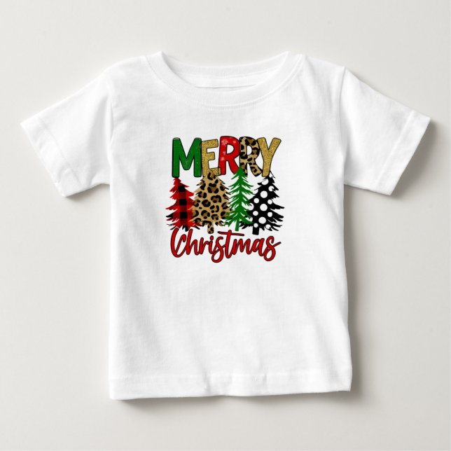 Modern Christmas Tree Aesthetic Baby T-shirt (Vorderseite)