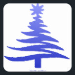 Modern Christmas Tree Stencil Print Blue Quadratischer Aufkleber<br><div class="desc">You are viewing The Lee Hiller Designs Collection of Home and Office Decor,  Apparel,  Gifts and Collectibles. The Designs inklusive Lee Hiller Fotogray and Mixed Media Digital Art Collection. You can view her Nature fotogray at http://HikeOurPlanet.com/ and follow her hiking blog within Hot Springs National Park.</div>