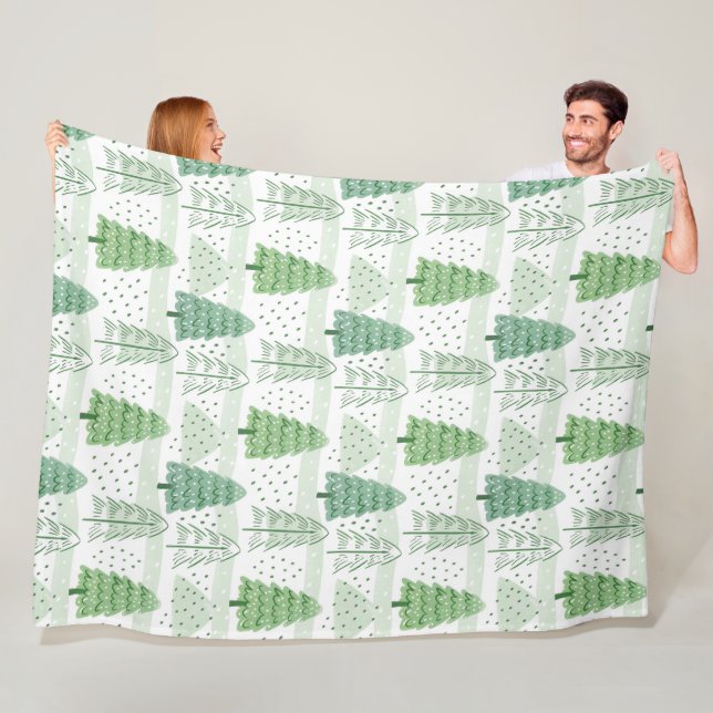 Modern Christmas Trees Pattern  Fleecedecke (Beispiel)