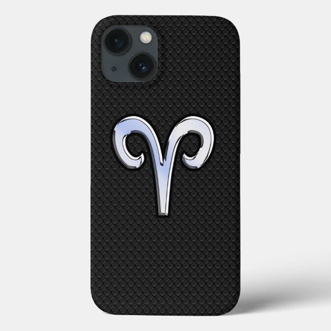 Modern Chrome like Aries Zodiac Sign Case-Mate iPhone Hülle (Rückseite)