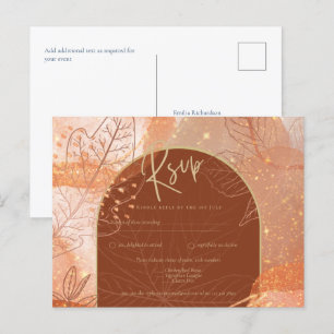 Modern Cinnamon Terracotta im Hochzeit im Herbst H Postkarte