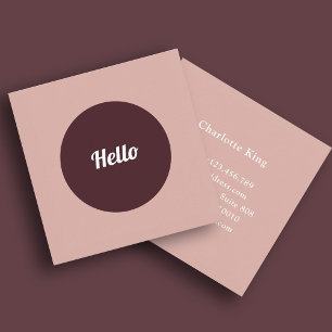 Modern Circle Hello Square Business Card Quadratische Visitenkarte