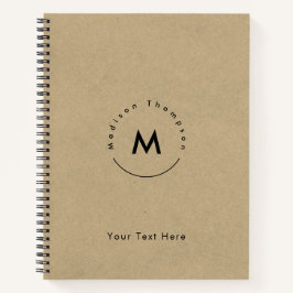 Modern Circle Mit Monogramm Persönliche Bezeichnun Notizbuch