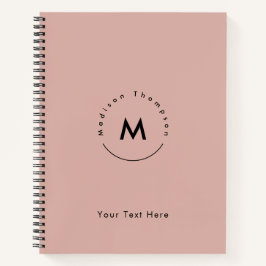 Modern Circle Mit Monogramm Persönliche Namen Logo Notizbuch