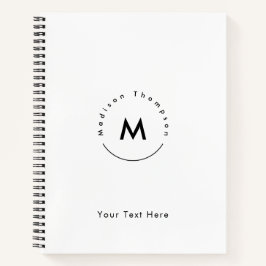 Modern Circle Mit Monogramm Persönliche Namenslogo Notizbuch