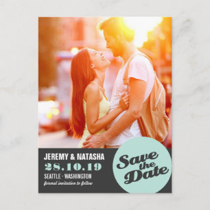 Modern Circle Spotlight Cutout Save the Date Foto Ankündigungspostkarte