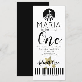 Modern Circus First Birthday Ticket Party Einladung