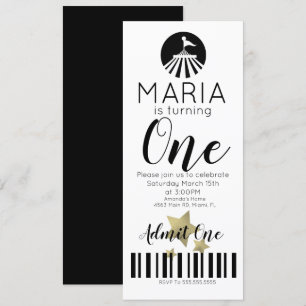 Modern Circus First Birthday Ticket Party Einladung