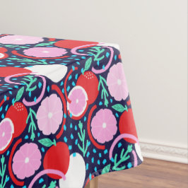 Modern Citrus Fruit Confetti Summer Midnight Tischdecke