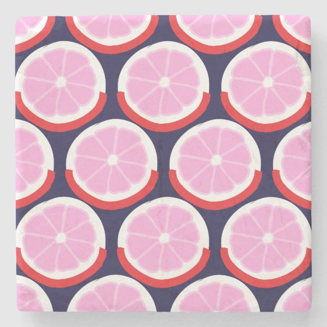 Modern Citrus Slice Midnight Market Steinuntersetzer (Vorderseite)