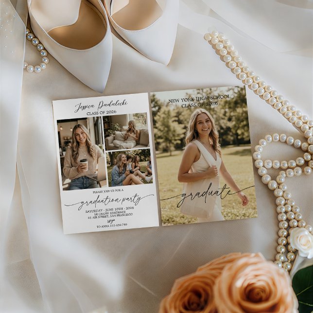 Modern Class of 2026 Photo Graduation Invite Einladung (Von Creator hochgeladen)