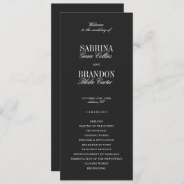 Modern Classic Black Wedding Ceremony Program