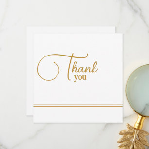 Modern Classic Gold Typografie Dankeschön Card Dankeskarte