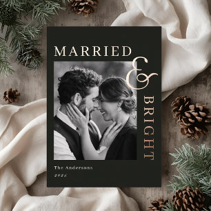 Modern Classic Goldfolie Verheiratet und Hell Folien Feiertagskarte
