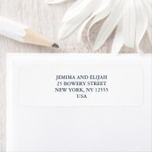 Modern Classic Wedding Return Address