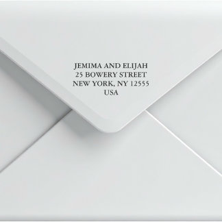 Modern Classic Wedding Return Address Gummistempel