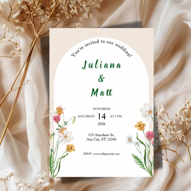 Modern Clean Wedding Invitation Template  Einladung (Modern Outdoor Wedding Invitation | Clean Playful Typography Template)
