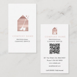 Modern Cleaning Reinigungsdienst Logo Rose Gold Visitenkarte