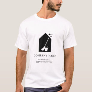 Modern Cleaning Reinigungsdienst Logo Weiß T-Shirt
