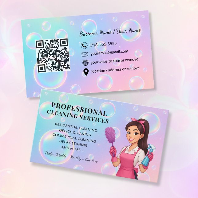 Modern Cleaning Service Business Card Visitenkarte (Von Creator hochgeladen)