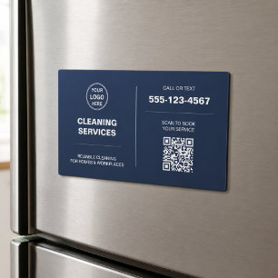 Modern Cleaning Services Logo QR Magnetkarte