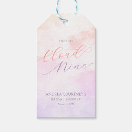 Modern Cloud Nine Dreamy Pastellfarben Pink Brautp Geschenkanhänger