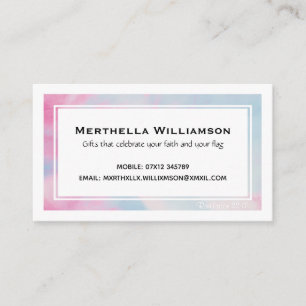 Modern Cloudy Pink Blue Christliche Schrift Visitenkarte