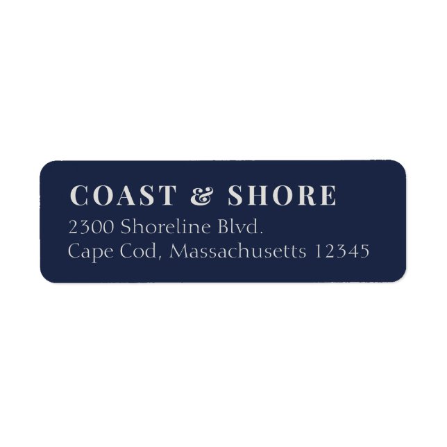 Modern Coastal Blue Return Address Labels (Vorne)
