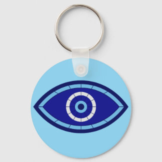 Modern Cobalt Blue Geometric Evil Eye Protection Schlüsselanhänger