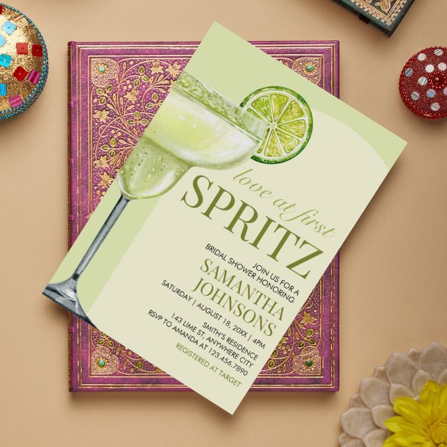 Modern Cocktail Margarita Brautparty Einladung (Love at First Spritz Bridal Shower Invitation)
