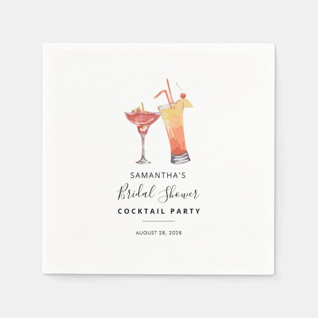 Modern Cocktail Party Brautparty Paper Serviette (Vorderseite)