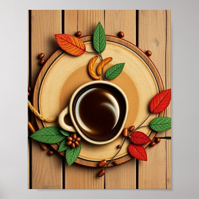 Modern Coffee Illustration Poster (Vorne)