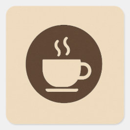☕ Modern Coffee Shop Loyalty & Business Card Quadratischer Aufkleber