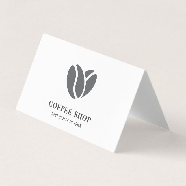 Modern Coffee Shop Schwarz Beruflich Visitenkarten (Vorderseite)