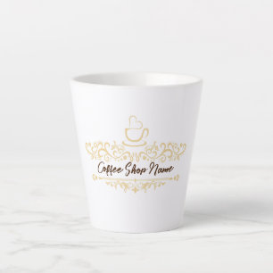 Modern Coffee Shop Willkommen Persönlicher Name Milchtasse