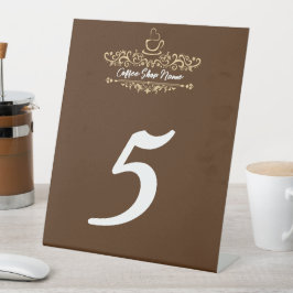 Modern Coffee Shop Willkommen Persönlicher Name Sockelschild
