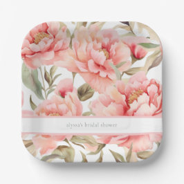 Modern Cogingcore Blush Peony Pappteller