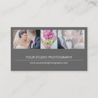Modern Collage Business Card - Grau Visitenkarte