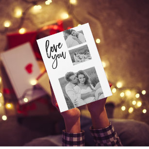 Modern Collage Couple Foto & Liebe Ihr Schönheitsg Feiertagskarte