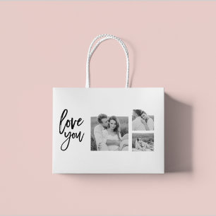 Modern Collage Couple Foto & Liebe Ihr Schönheitsg Große Geschenktüte