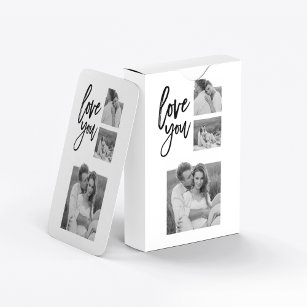 Modern Collage Couple Foto & Liebe Ihr Schönheitsg Spielkarten