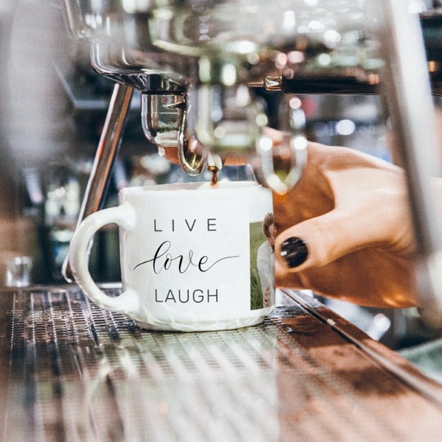 Modern Collage Couple Foto & Live Liebe Laugh Gesc Espressotasse (Von Creator hochgeladen)