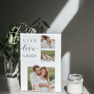 Modern Collage Couple Foto & Live Liebe Laugh Gesc Leinwanddruck