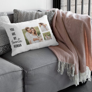 Modern Collage Couple Foto & Romantic Liebe Quote Lendenkissen