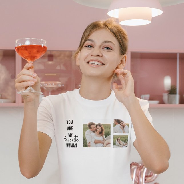 Modern Collage Couple Foto & Romantic Liebe Quote T-Shirt (Von Creator hochgeladen)