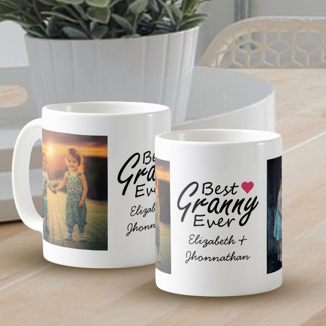 Modern Collage Foto Bestes Granny Ever Grandma Ges Kaffeetasse (Von Creator hochgeladen)