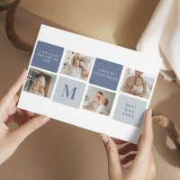 Modern Collage Foto & Blue Happy Vathers Day Gift