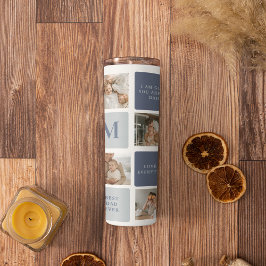 Modern Collage Foto & Blue Happy Vathers Day Gift Thermosbecher