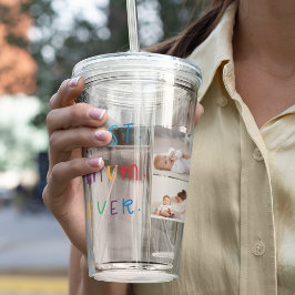 Modern Collage Foto & Colorful Best Mum Ever Gesch Acryltrinkbecher