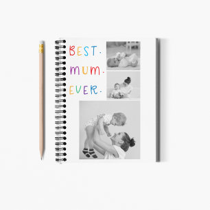 Modern Collage Foto & Colorful Best Mum Ever Gesch Notizblock